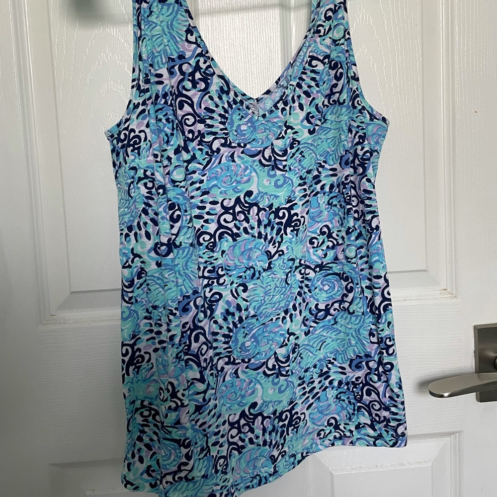 Lilly Pulitzer Gigi Tank in Aqua Spritz